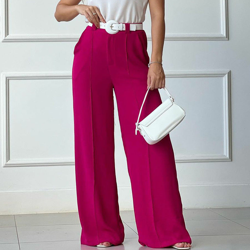 Somae Pleated Wide-leg Casual Pant