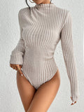 Ribbed Mock Neck Knit Jumpsuit