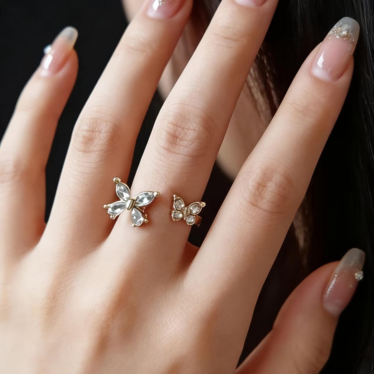 Butterfly Zircon Open Ring