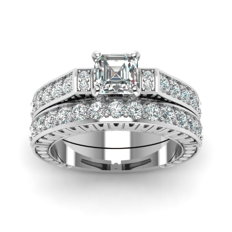 Micro-paved Square Ring