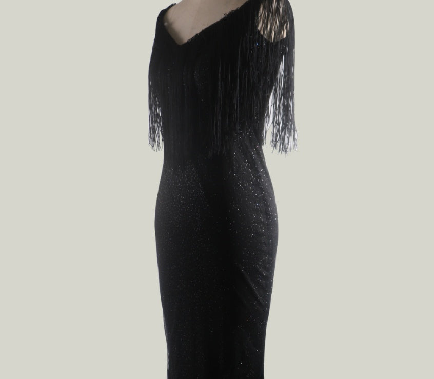 Explosion models black sequins Dress
