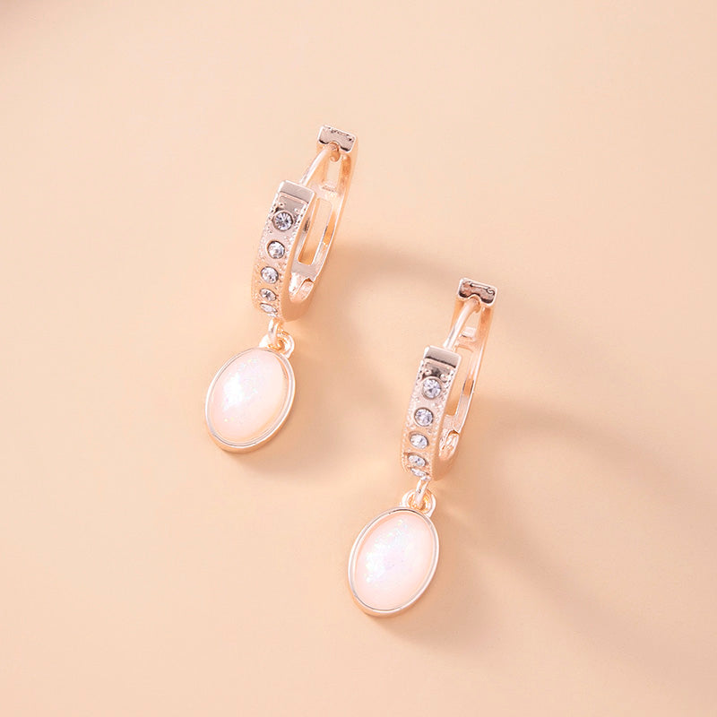 Pink Opal Stone Earrings
