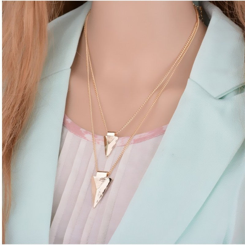 triangle sweater chain clavicle chain