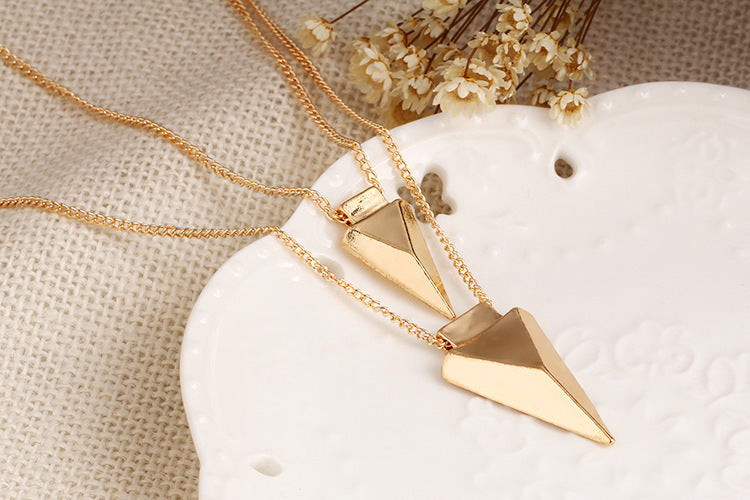 triangle sweater chain clavicle chain