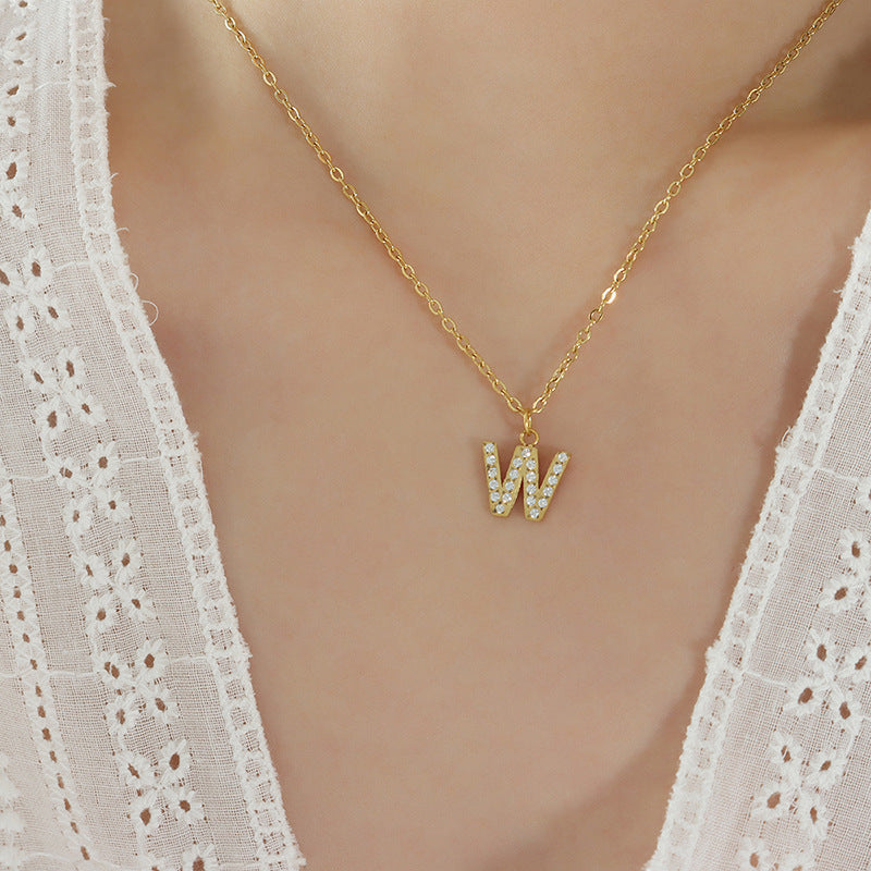 Letters With Diamonds Necklace