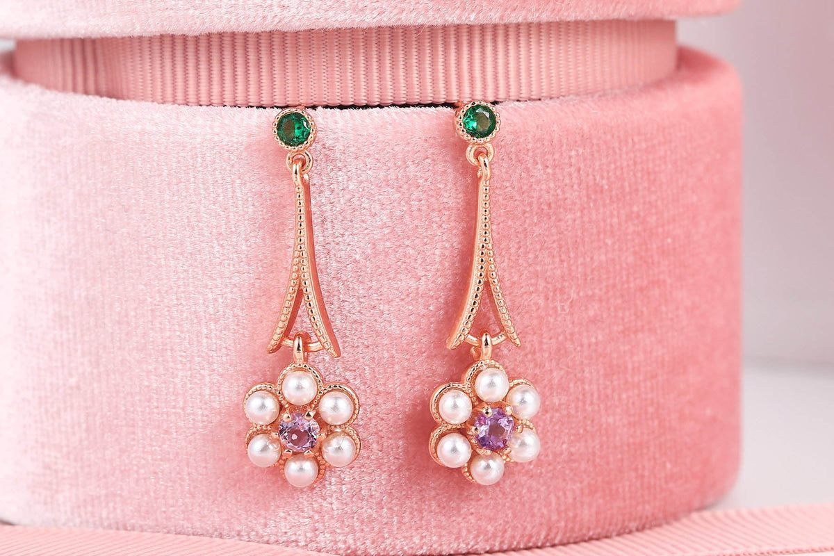 Amethyst Tassel Plum Shape Set