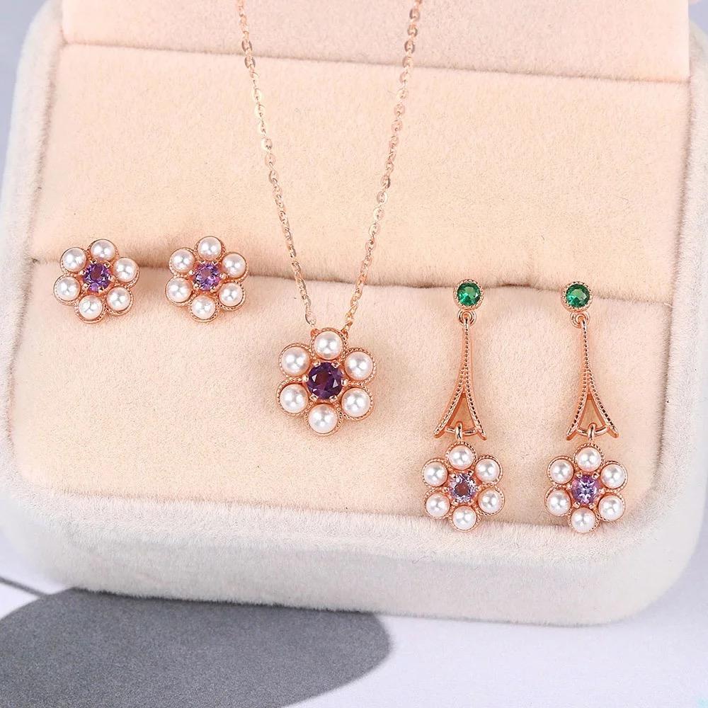 Amethyst Tassel Plum Shape Set