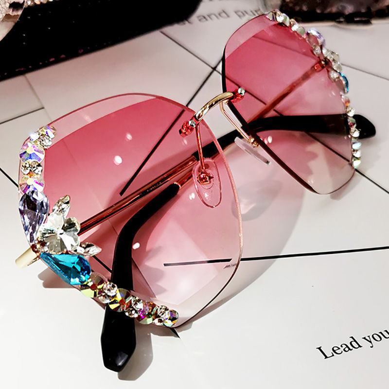 Colour Rhinestone Square Sunglasses