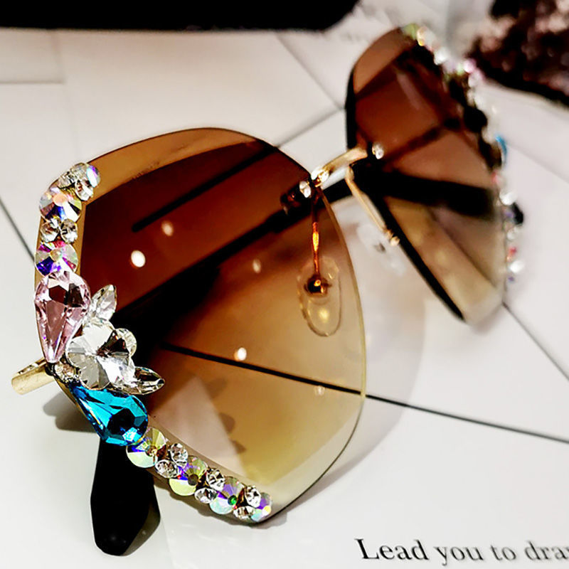 Colour Rhinestone Square Sunglasses