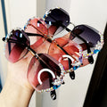 Colour Rhinestone Square Sunglasses