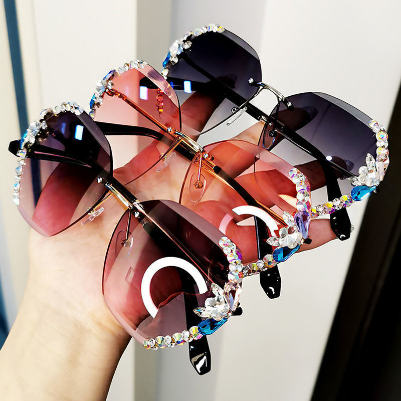 Colour Rhinestone Square Sunglasses