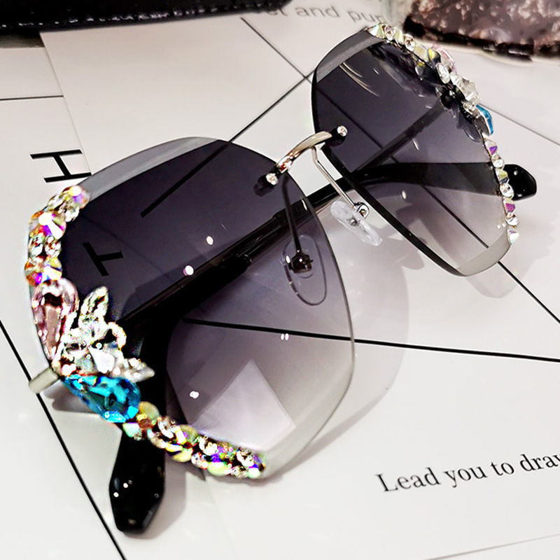 Colour Rhinestone Square Sunglasses