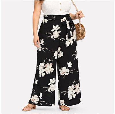 Loose tie-print pant