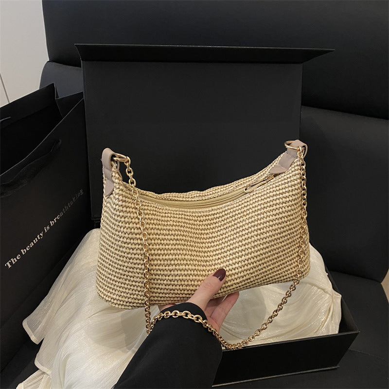 Vacation Style Straw Woven Tote Bag