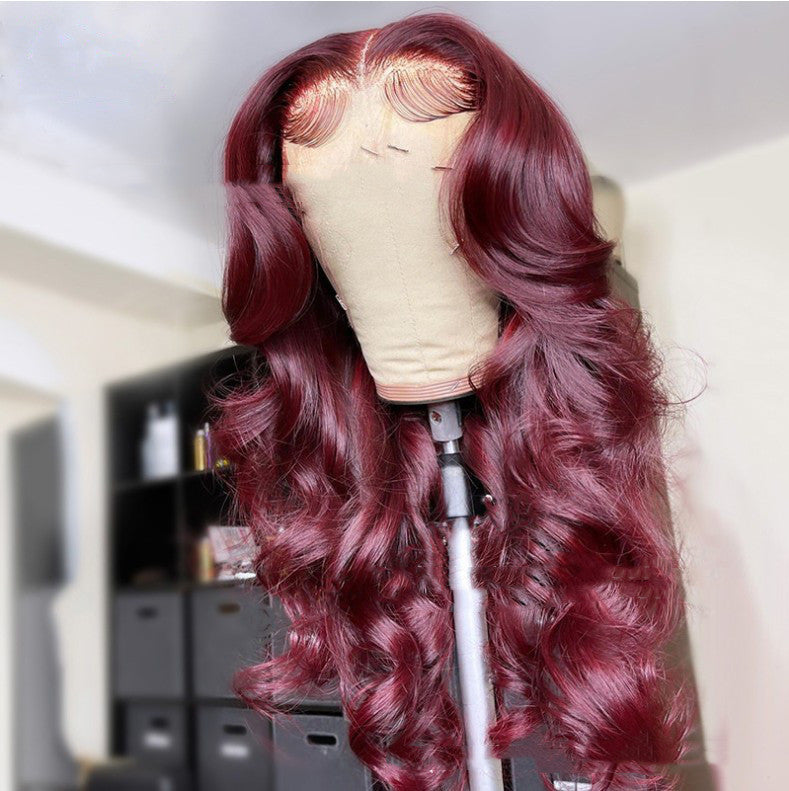 Medium Points Wine Red Long Curly Hair