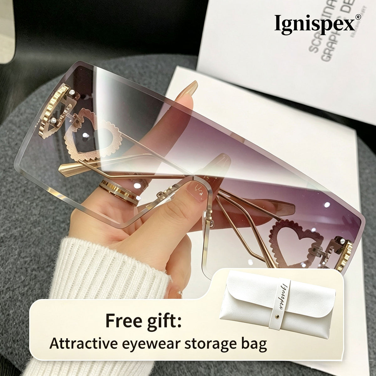 Shield Rimless Sunglasses