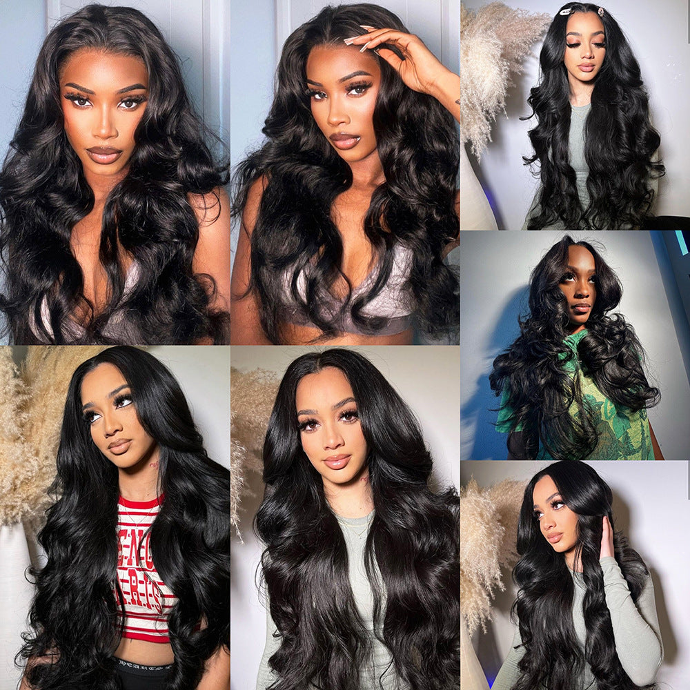 Women's Long Curly Hair Mid-length Large Wave Front Lace Synthetic Wigs
