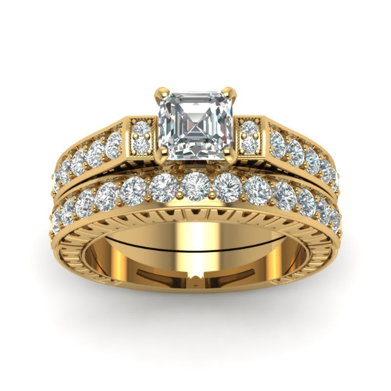 Micro-paved Square Ring