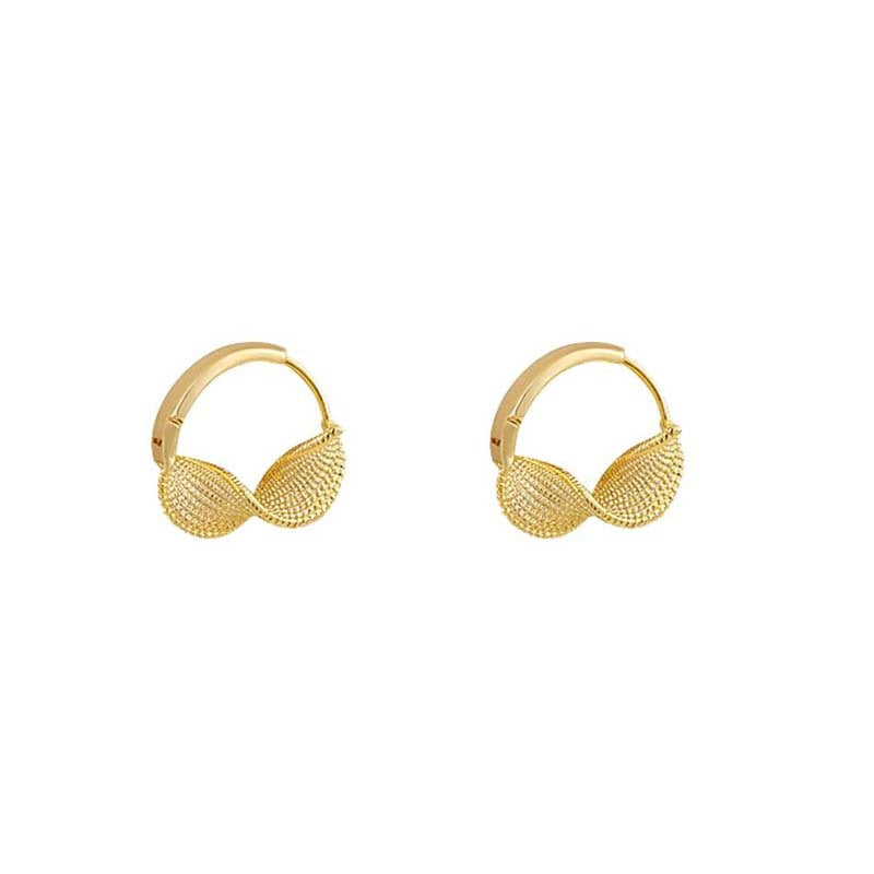 Gold Twisted Pleated Earrings