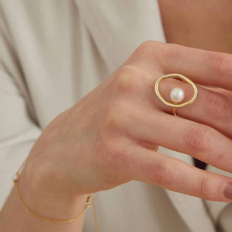 Dainty Faux Pearl Ring