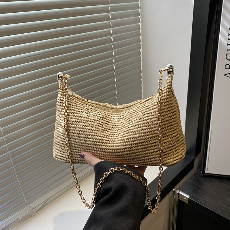 Vacation Style Straw Woven Tote Bag