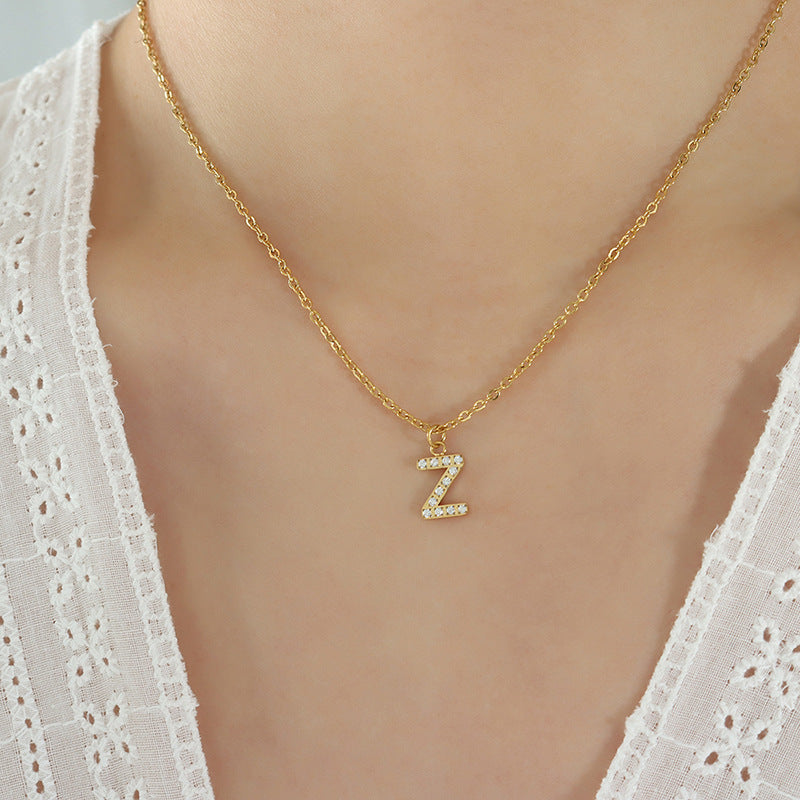Letters With Diamonds Necklace