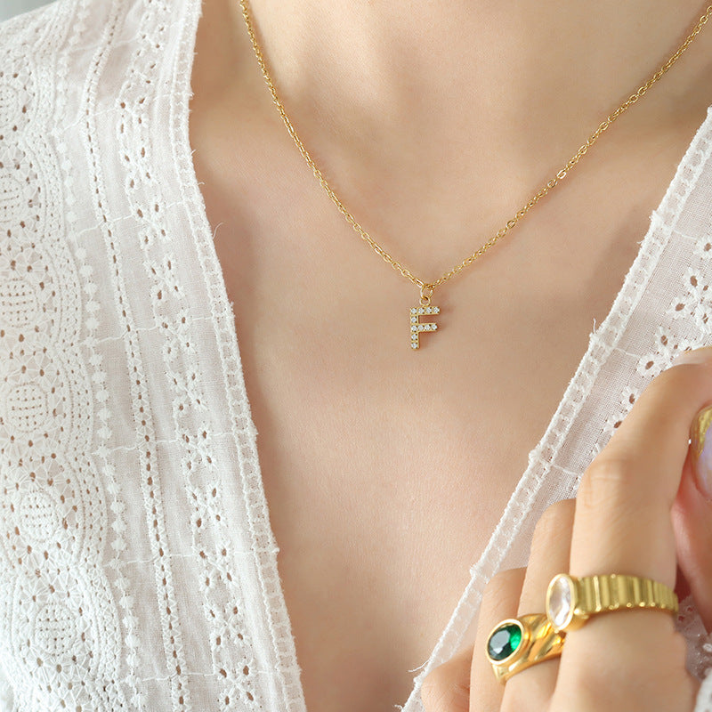 Letters With Diamonds Necklace