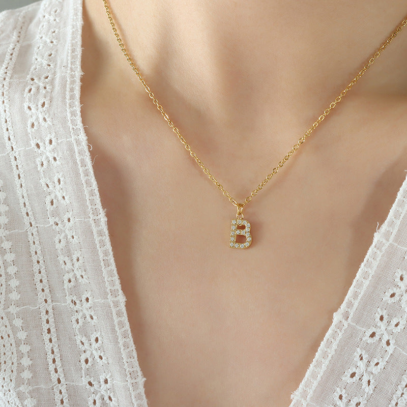 Letters With Diamonds Necklace