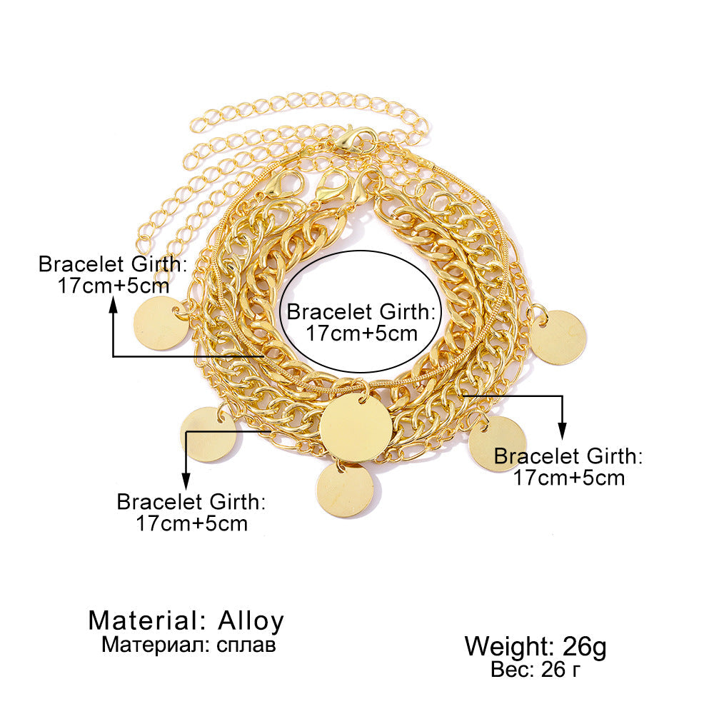 Multi-layer Mixed Chain Round Bracelet
