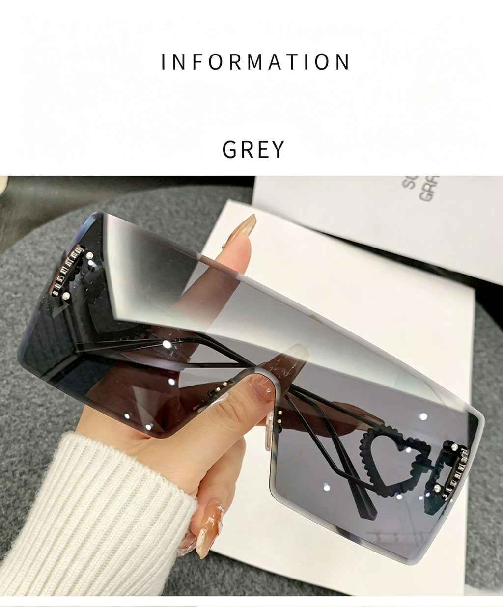 Shield Rimless Sunglasses
