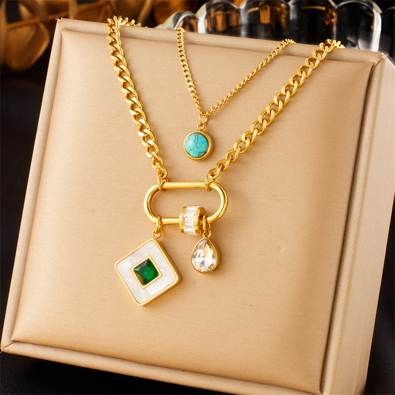 Turquoise Double-layer necklace