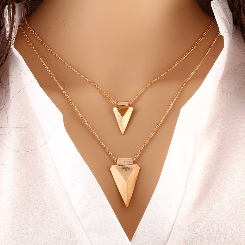 triangle sweater chain clavicle chain
