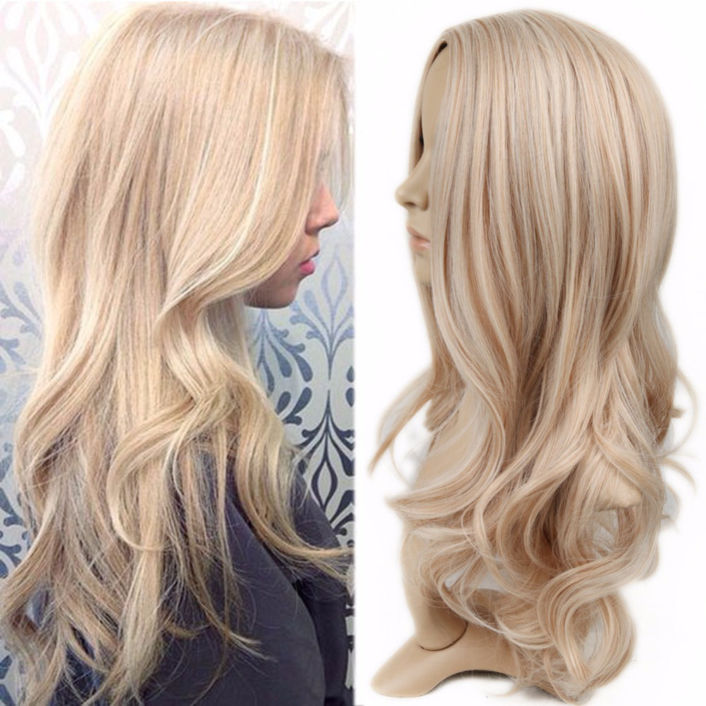 Mid-length curly hair dyed wig