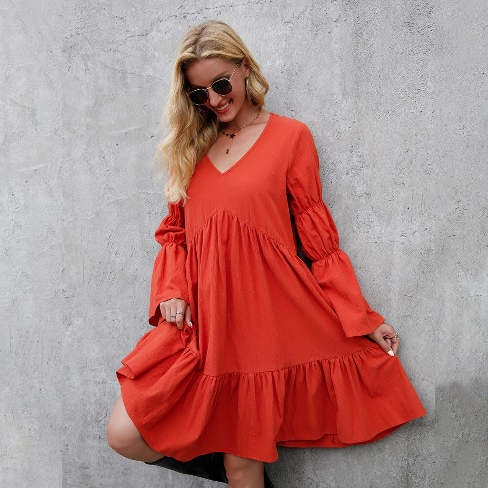 Swing Ruffle Print Sleeveless Dress
