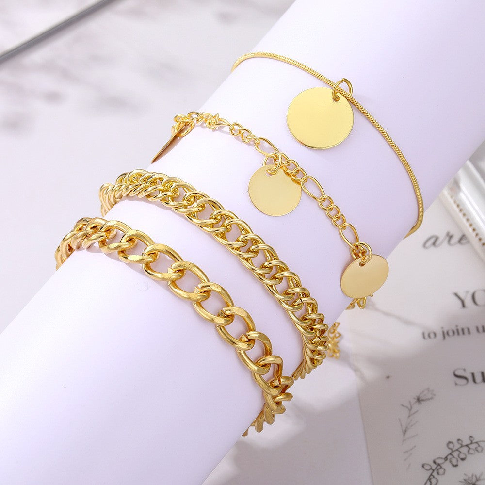 Multi-layer Mixed Chain Round Bracelet