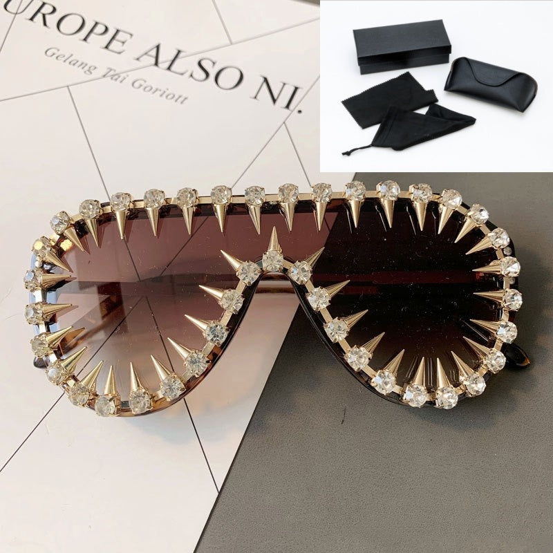 Steam Punk Diamond Oversized Sunglasses