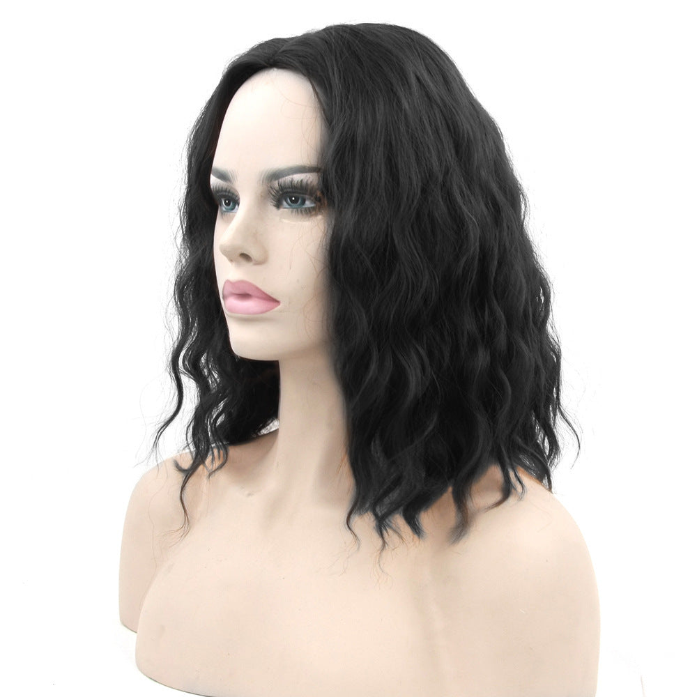 Black Silk Short Hair Cosplay Wig Headgear