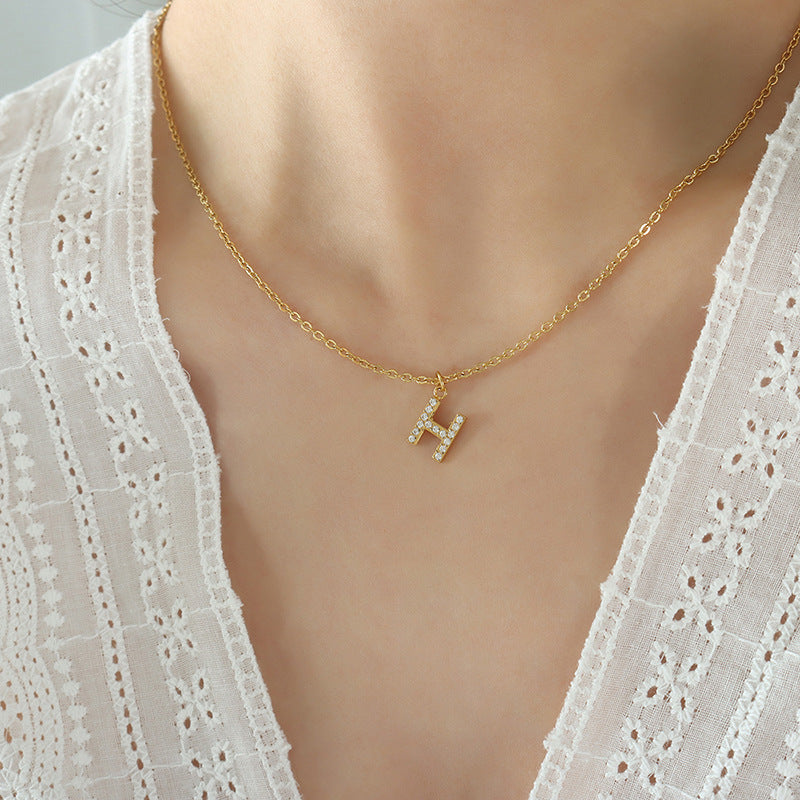 Letters With Diamonds Necklace