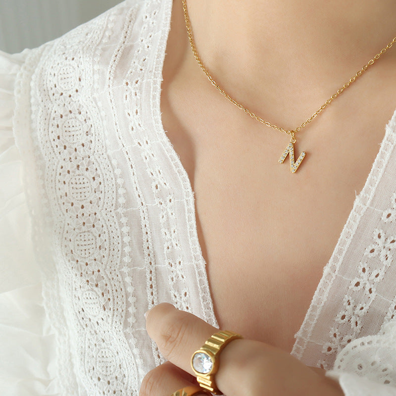 Letters With Diamonds Necklace