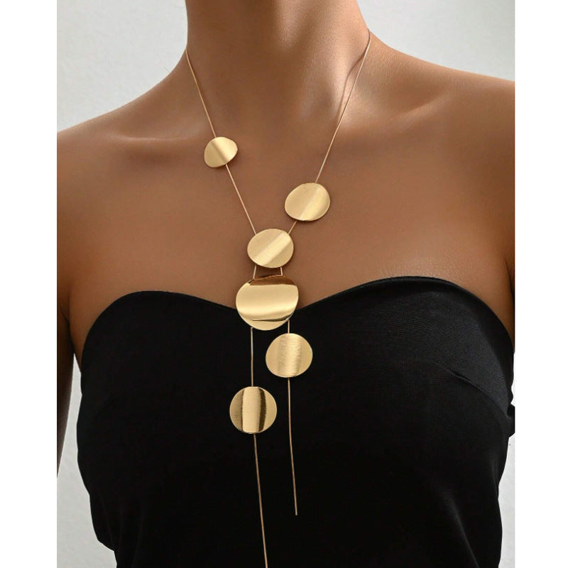 Wafer Hollow Geometry Chain Necklace
