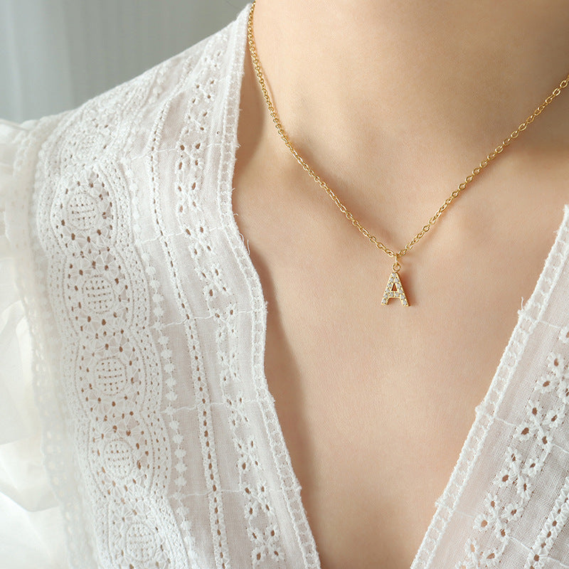 Letters With Diamonds Necklace