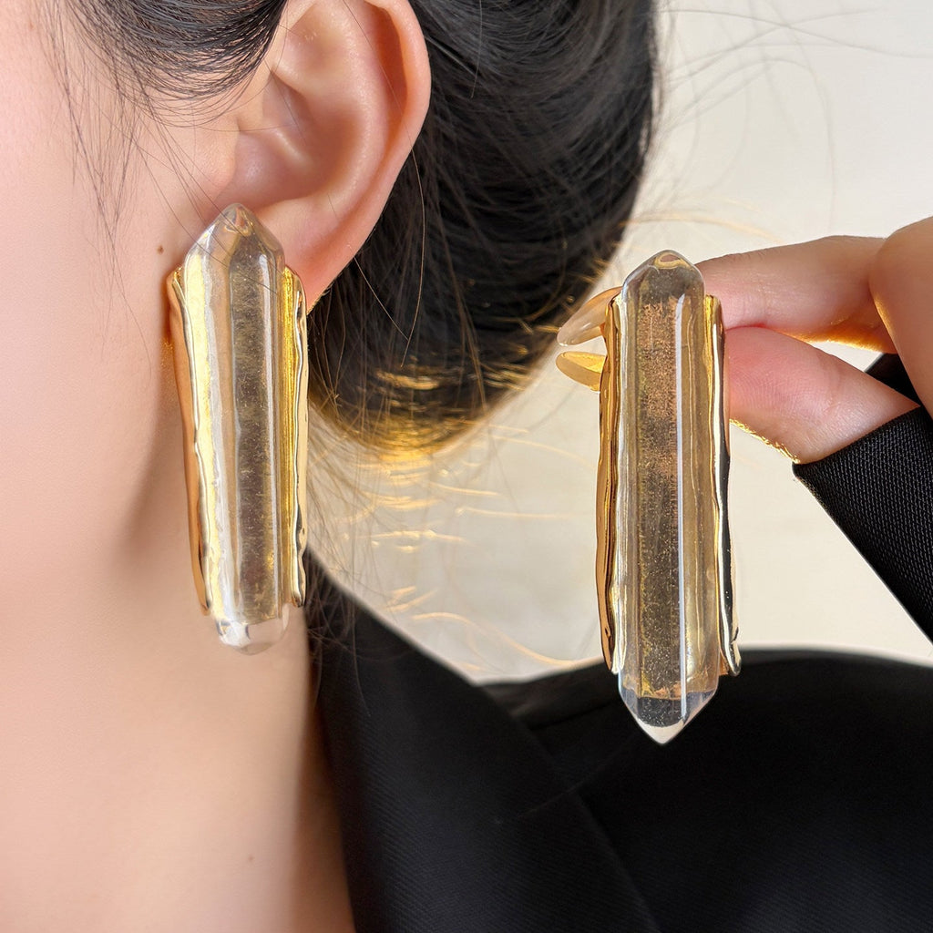 Vintage Geometric Resin Earrings