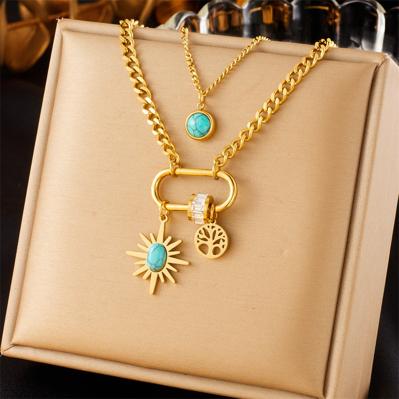 Turquoise Double-layer necklace