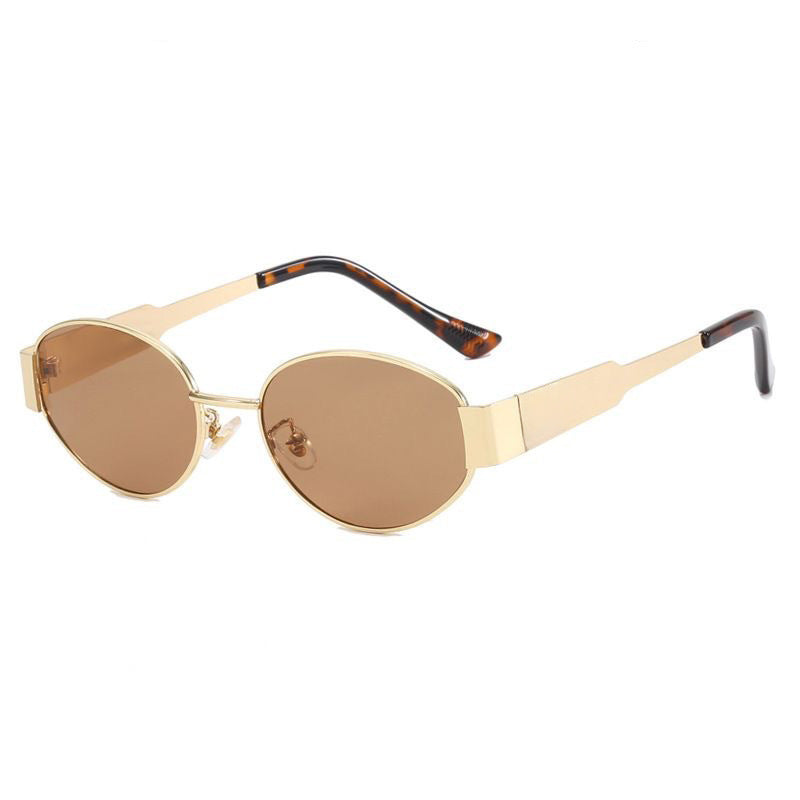 Vintage Oval Metal Sunglasses