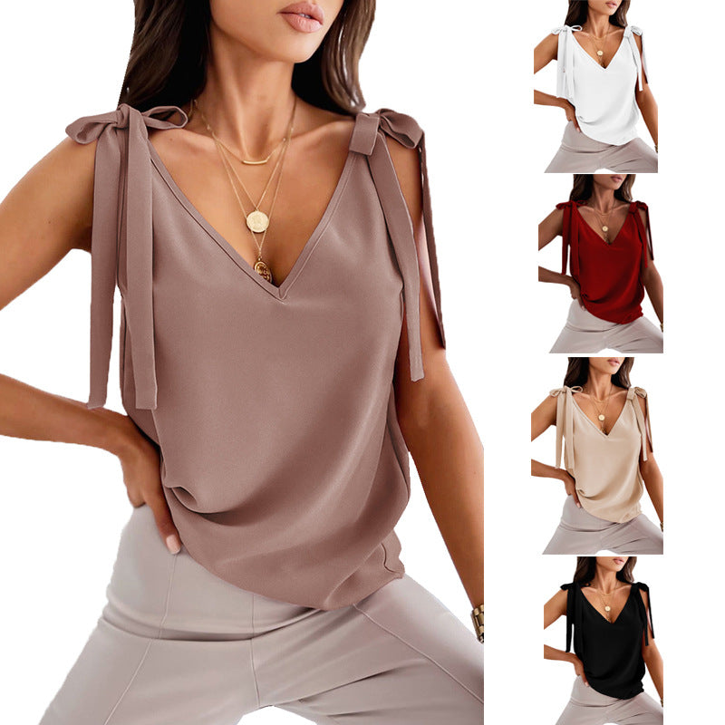 Bowknot Tie Up Tank Top