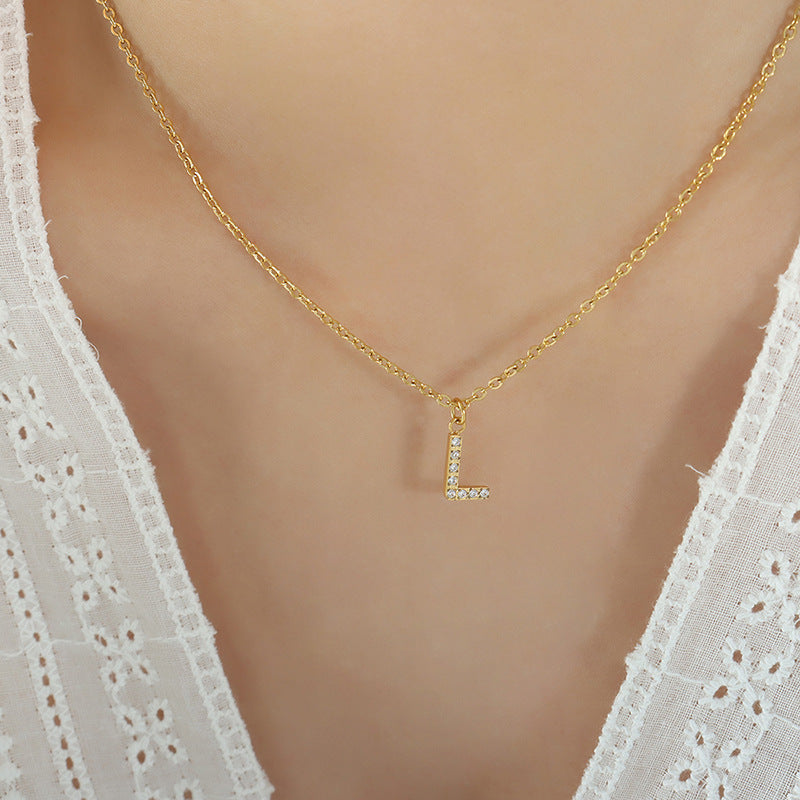 Letters With Diamonds Necklace