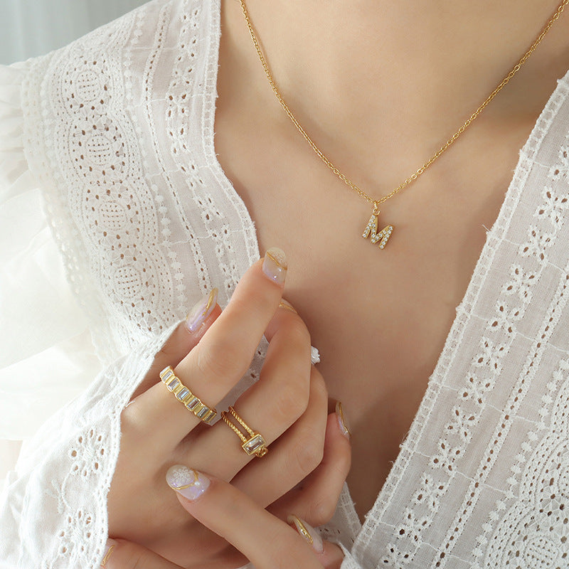 Letters With Diamonds Necklace