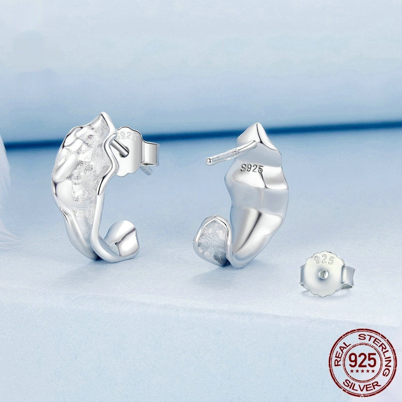 Irregular White Gold Earrings