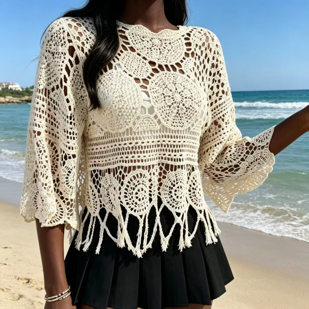 Crochet Openwork Knit Top