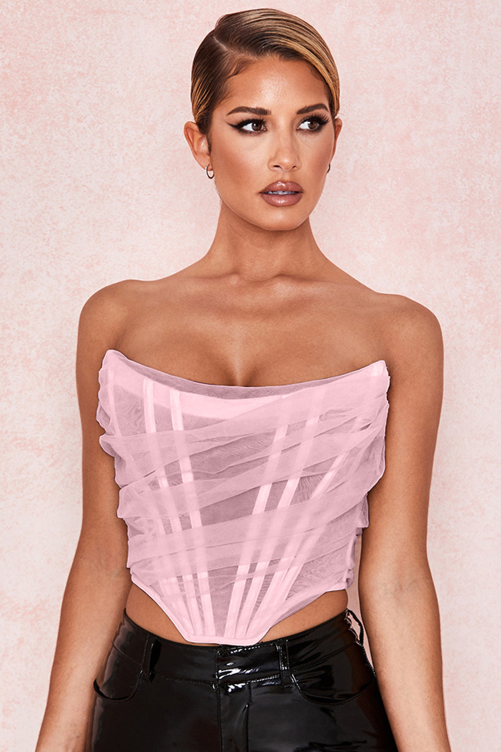 Herringbone Mesh Bra And Vest Top